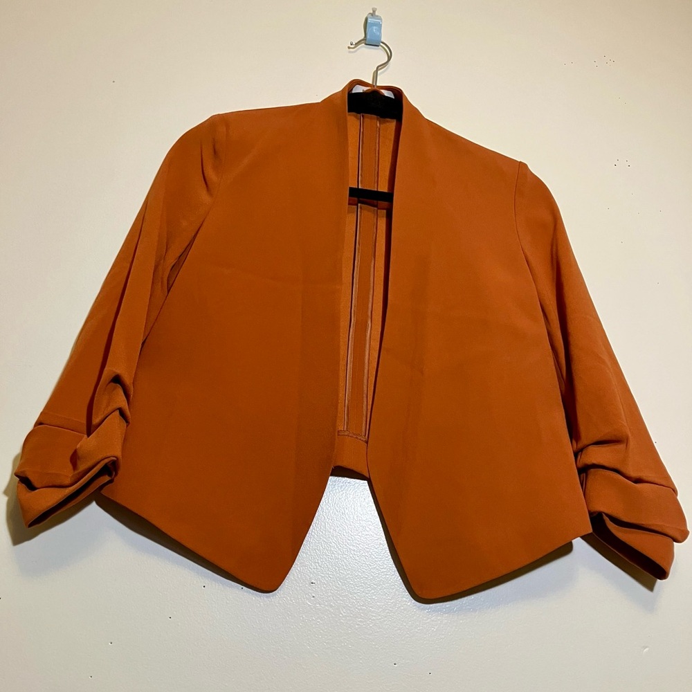 Babaton Vibrant Pumpkin Orange Blazer-unlined, but elegantly stitched - Picture 15 of 16
